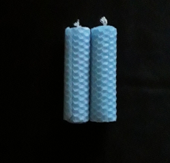 Light Blue Beeswax Spell Candles, set of 2