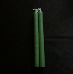 Dark Green Altar Candles, set of 2