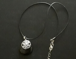 Black Obsidian and Triple Goddess Necklace