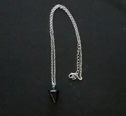 Small Black Obsidian Pendulum Necklace
