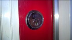 This is a rim cylinder lock commonly called a yale cylinder lock, mostly found on wooden type doors.