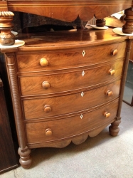 Jersey Mahogany Bow Fronted Chest of Drawers
