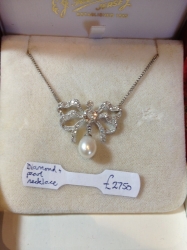 Antique pearl and diamond necklace
