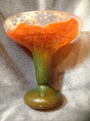 Schneider glass acid etched vase
