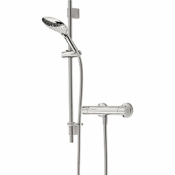 Bristan Claret Thermostatic Exposed Bar Shower With Adjustable Riser Kit, Multi Function Handset And Fast Fit Connections