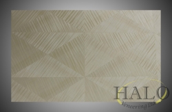 Layed in a geometric design with the vairying grain directions creating light & dark.