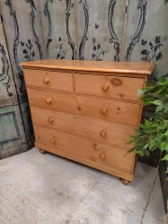 Original wide but shallow 2/3 Victorian pine chest SOLD