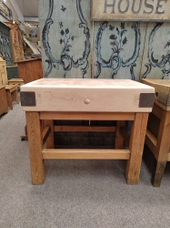 Stunning butchers block on its old pine waxed base RESERVED