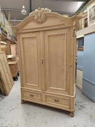 The most amazing Antique pine carved wardrobe RESERVED