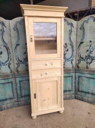 Single door cupboard with glazed door and 2 drawers