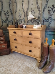 Victorain chest with upstand and dark wood handles SOLD
