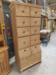 This old pine tall multi drawer unit has just arrived from Holland 