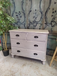 Victorian chest of drawers Painted in French Grey 