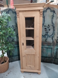 Single door glazed Dutch cupboard with carving SOLD