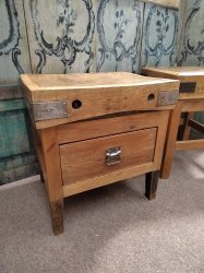 Stunning old pine waxed butchers block with drawer SOLD