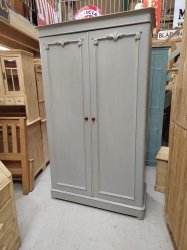 Victorian pine painted wardrobe with carved doors SOLD
