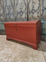 Dome top box painted in a redish brown 