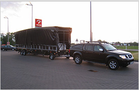 SUV towing stage trailer